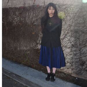 Costura Concept Store Pleated Blue and Black Midi Skirt- S